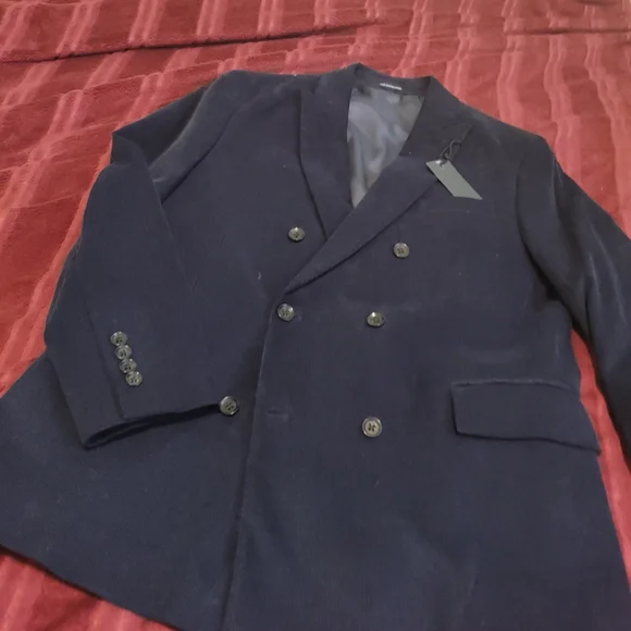 Stafford Classic Corduroy Navy Blazer - Picture 9 of 16